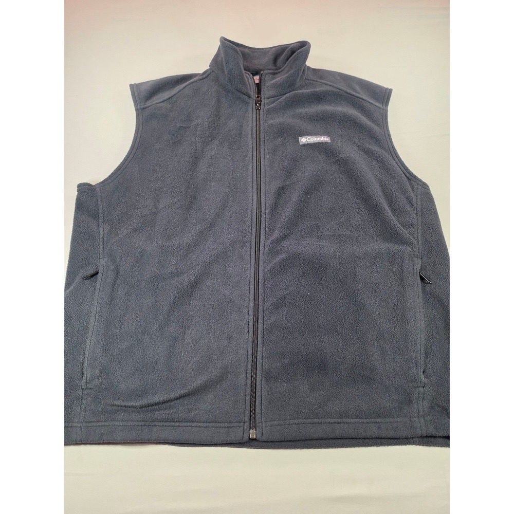 Columbia Mens XXL Steens Mountain Fleece Vest Full Zip Gray Charcoal 1626